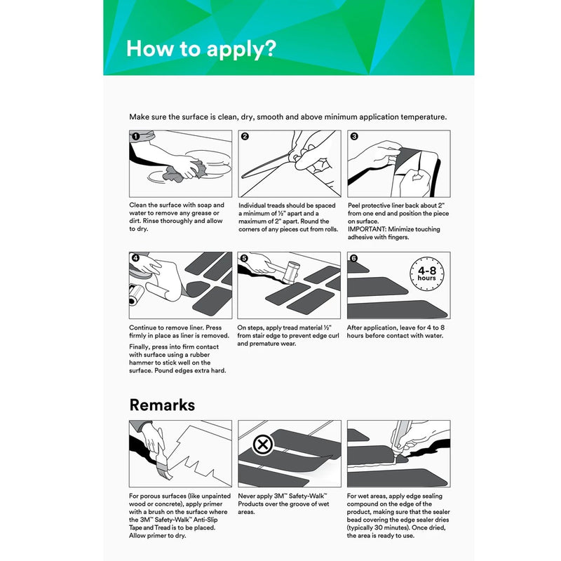 3M™ 610 Safety Walk Black Anti Slip Floor Tape/ Slip & Weather Resistant [2 in x 60 ft/Black] Made in USA