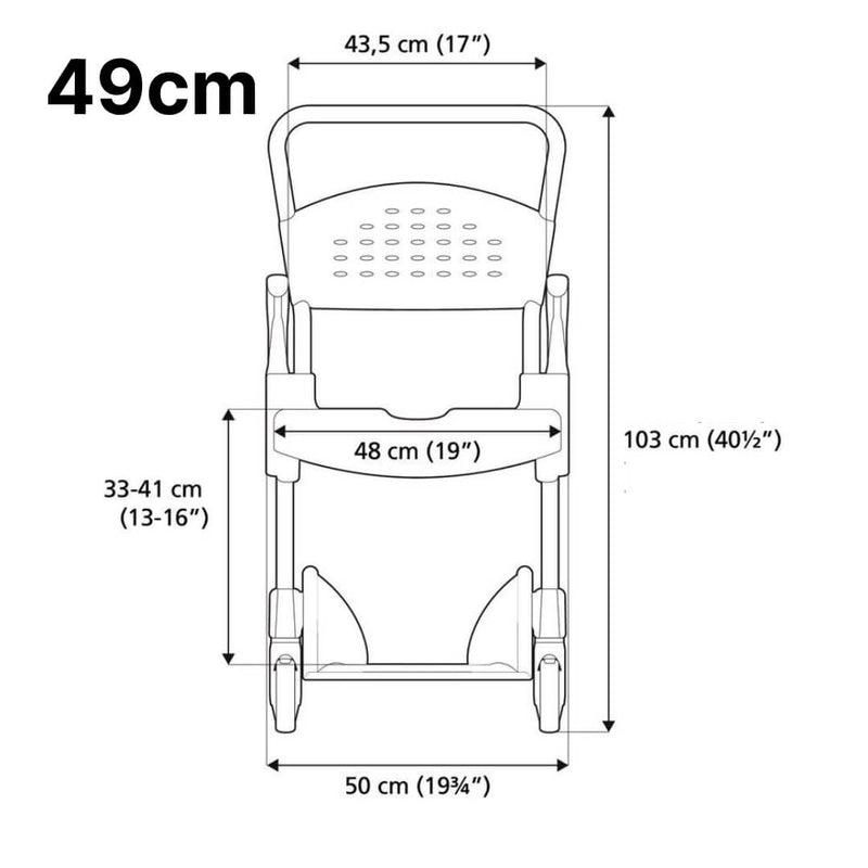 Shower Commode Chair Lagoon Green with Front-opened Seat | Etac Clean