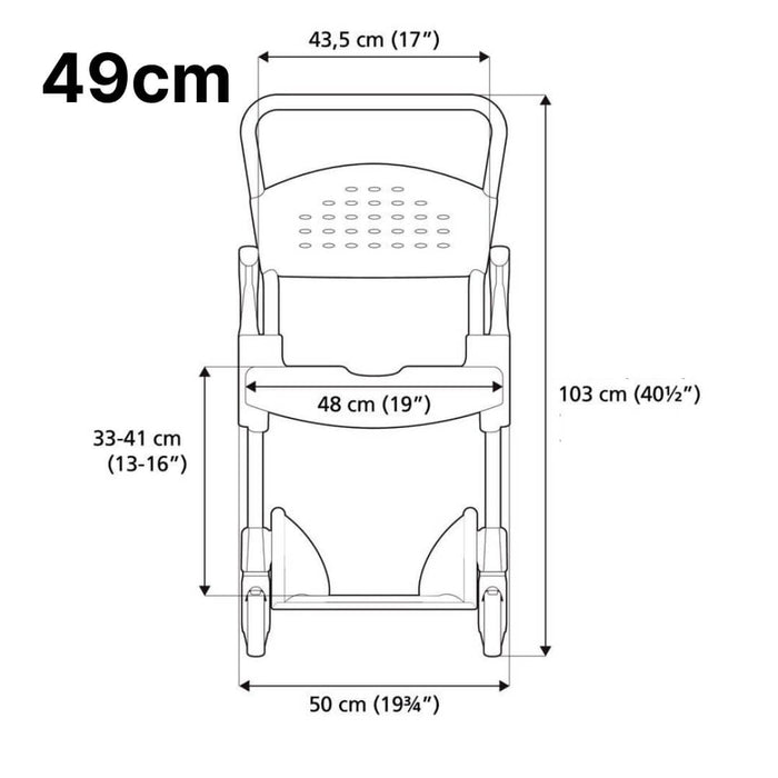 Shower Commode Chair Lagoon Green with Front-opened Seat | Etac Clean