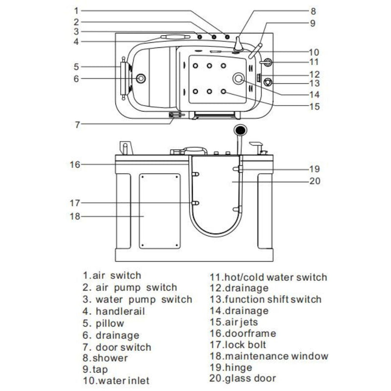 Walk-In Bathtub for Elderly H5626 | iElder