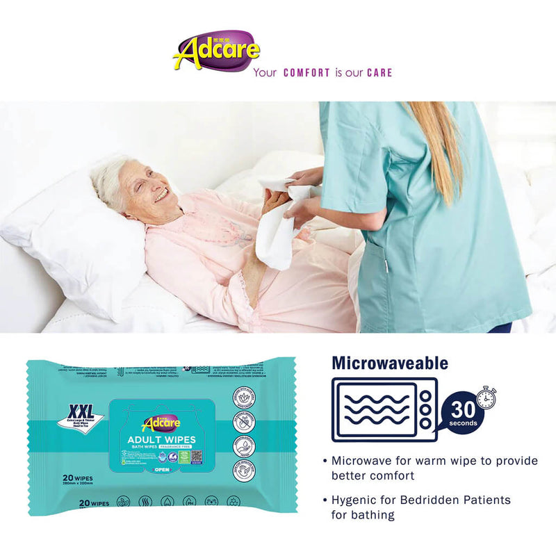 Tisu Basah Tisu Badan Adcare Bebas Wangian (20 keping) (20x28cm) 