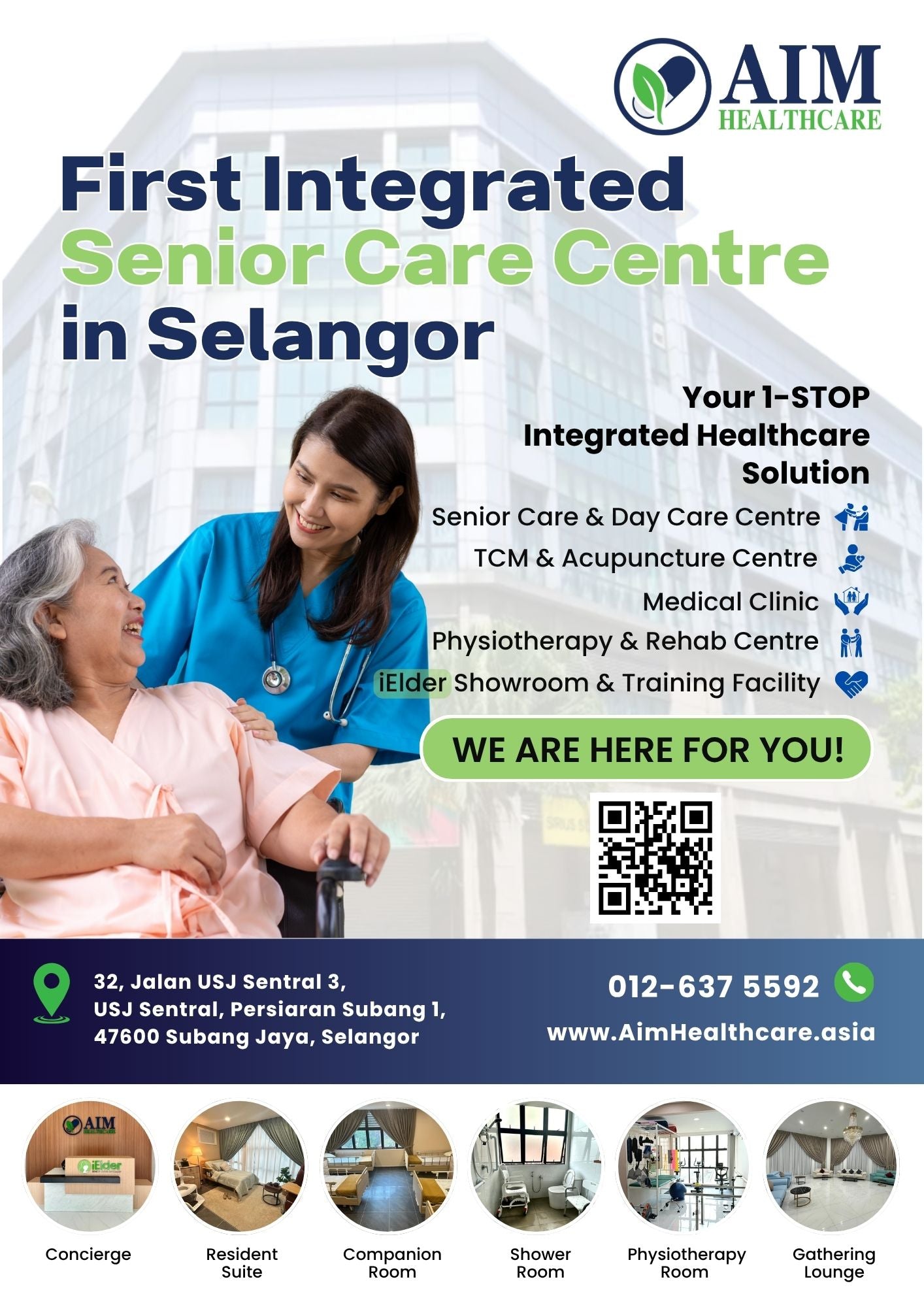 AIM Healthcare Centre, the most comprehensive senior care and wellness hub in USJ — now home to PAWE Subang Jaya (Pusat Aktiviti Warga Emas)!