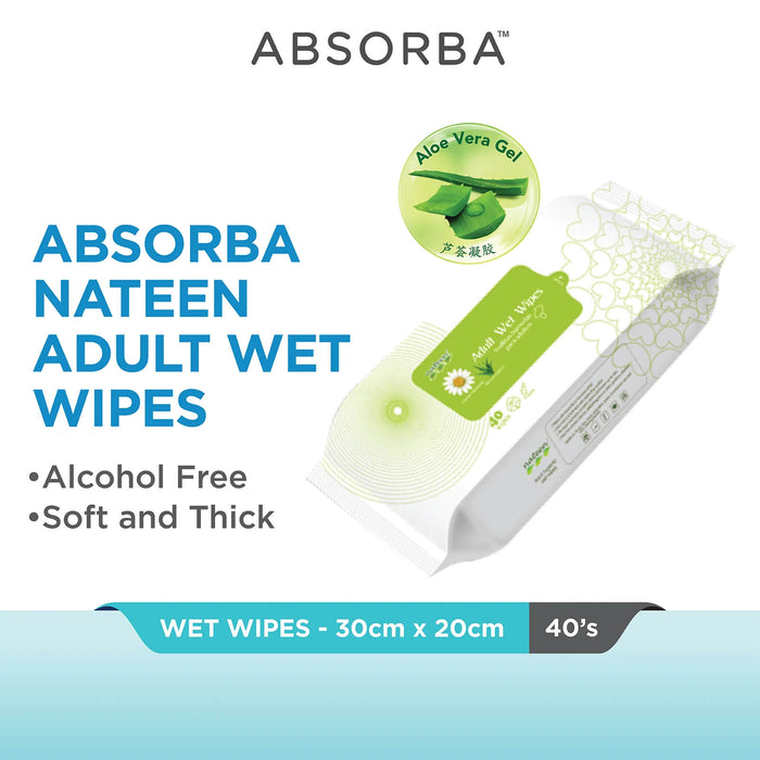 NATEEN Adult Wet Wipes (40 wipes)