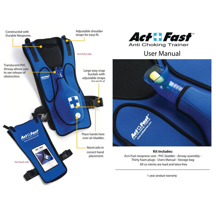 Act+Fast Anti-Choking Trainer Single Blue