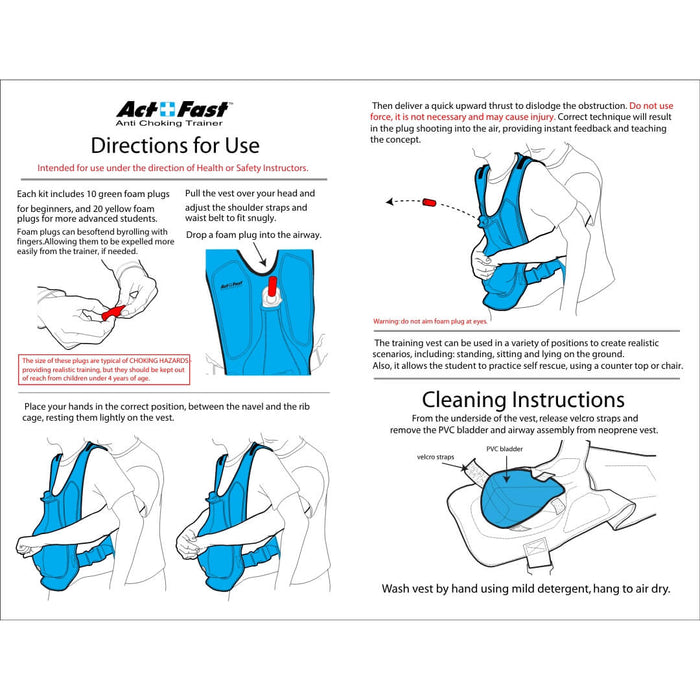Act+Fast Anti-Choking Trainer Single Blue