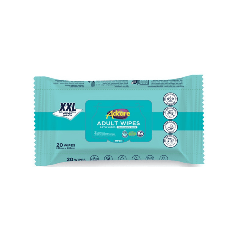 Tisu Basah Tisu Badan Adcare Bebas Wangian (20 keping) (20x28cm) 