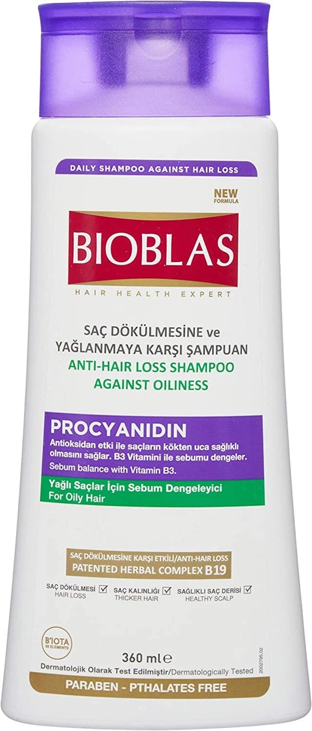 [Ketibaan Baru] Syampu Herba BIOBLAS Untuk Rambut Gugur | Untuk Rambut Berminyak | PROCYANIDIN (360ML)