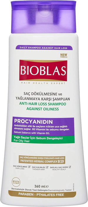 [New Arrival] BIOBLAS Herbal Shampoo For Hair Loss | For Oily Hair | PROCYANIDIN (360ML)