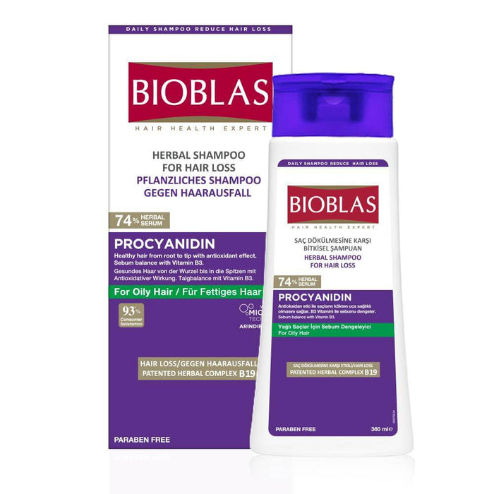 [New Arrival] BIOBLAS Herbal Shampoo For Hair Loss | For Oily Hair | PROCYANIDIN (360ML)