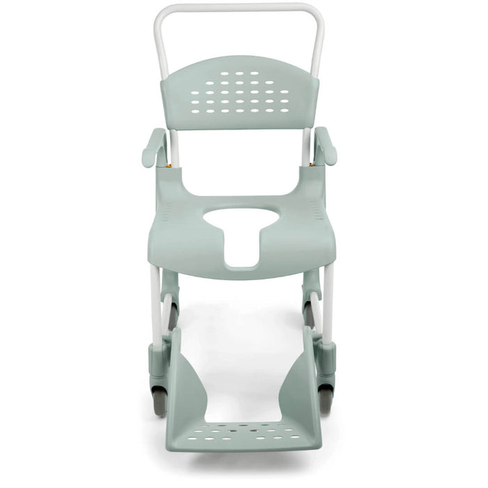 Shower Commode Chair Lagoon Green with Front-opened Seat | Etac Clean