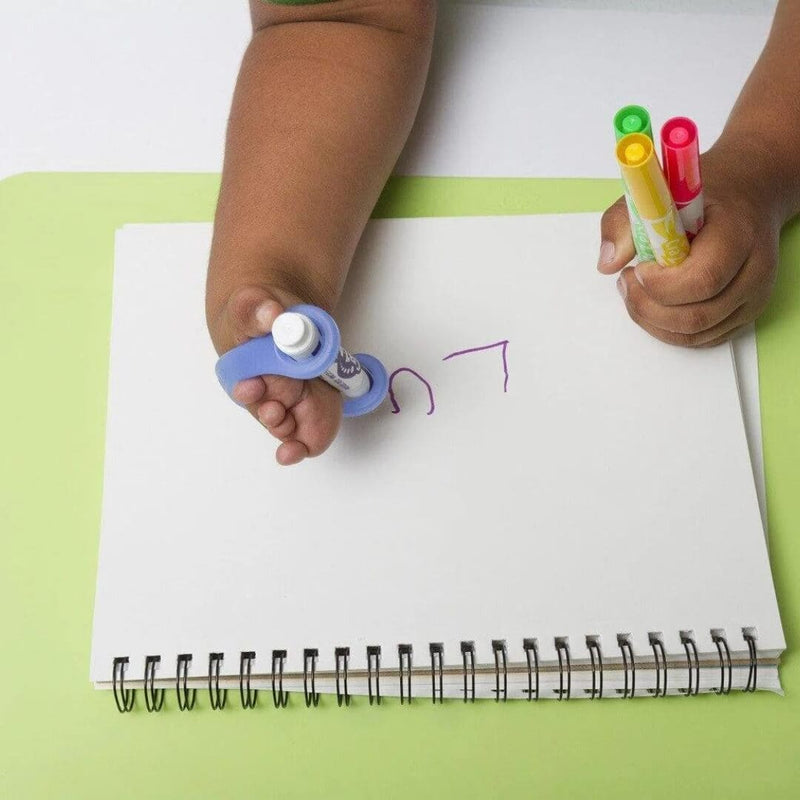 EazyHold 蓝色两件装 5 1/4 英寸 - 通用袖口，硅胶自适应握力辅助器