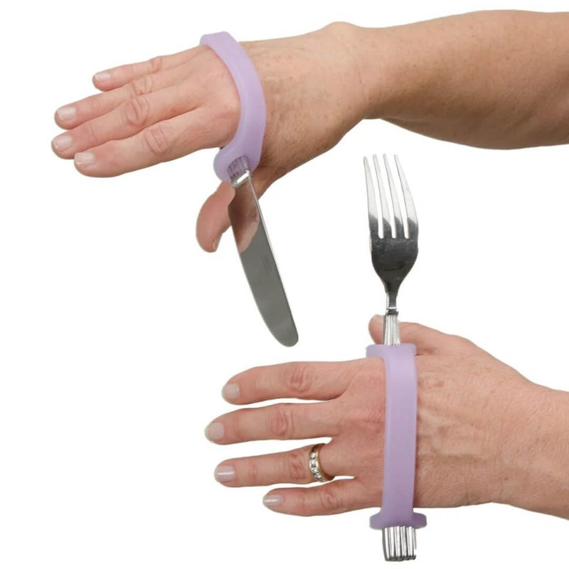 EazyHold Lavender Two Pack 5 1/4" - Universal Cuff, Silicone Adaptive Grip Aid