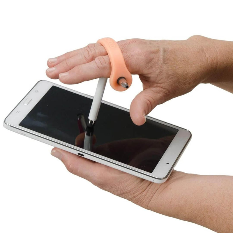 EazyHold 橙色两件装 5 英寸 - 通用袖带，硅胶自适应握力辅助器