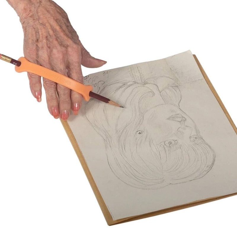 EazyHold 橙色两件装 5 英寸 - 通用袖带，硅胶自适应握力辅助器