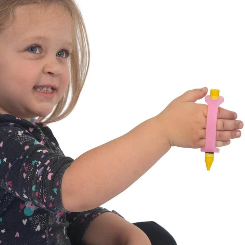 EazyHold 粉色两件装 4 英寸 - 通用袖套，硅胶自适应握力辅助器