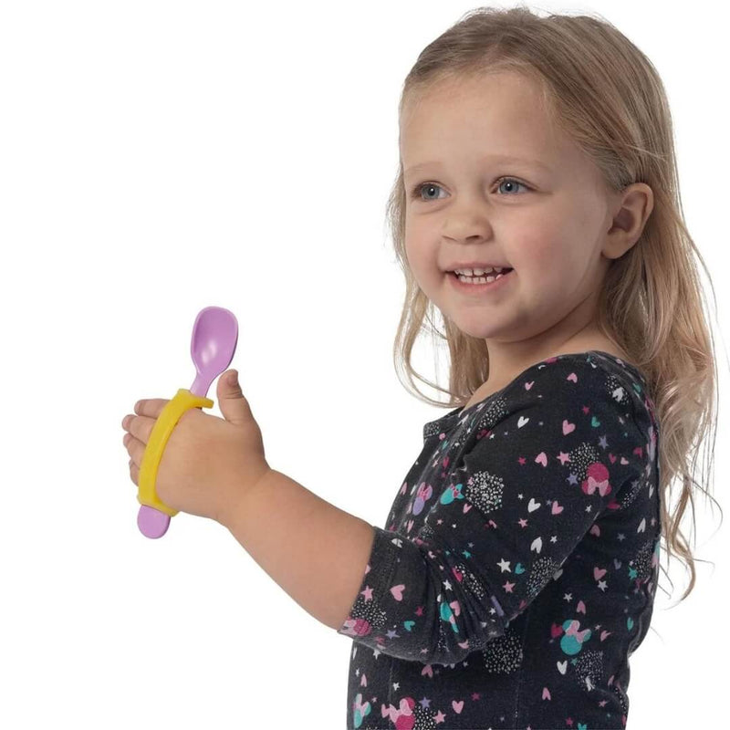 EazyHold 黄色两件装 4 英寸 - 通用袖带，硅胶自适应握力辅助器