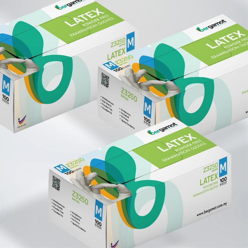 Latex Powder Free Examination Gloves 100's Z3250 | Bergamot