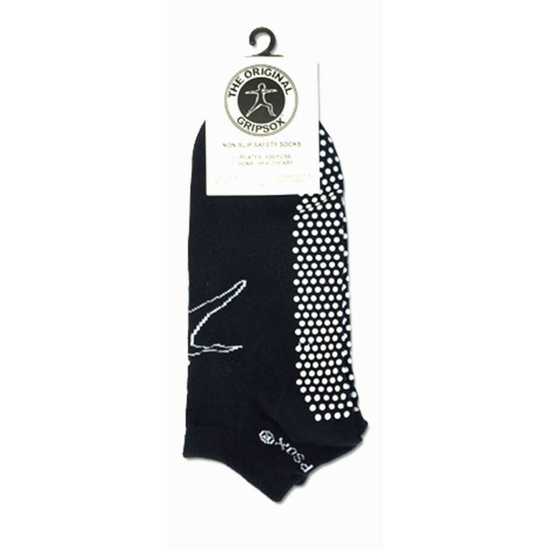 Anti Slip Safety Anklet Socks Short Black | Gripsox
