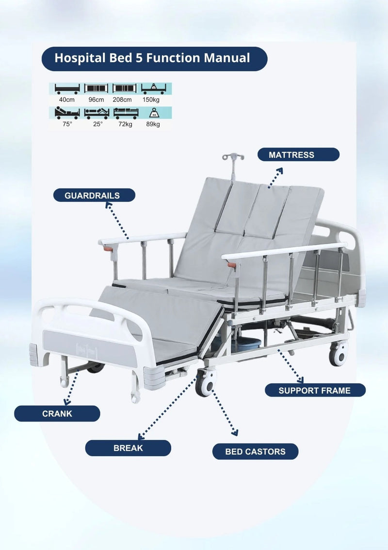 Hospital Bed 5 Function (Manual)