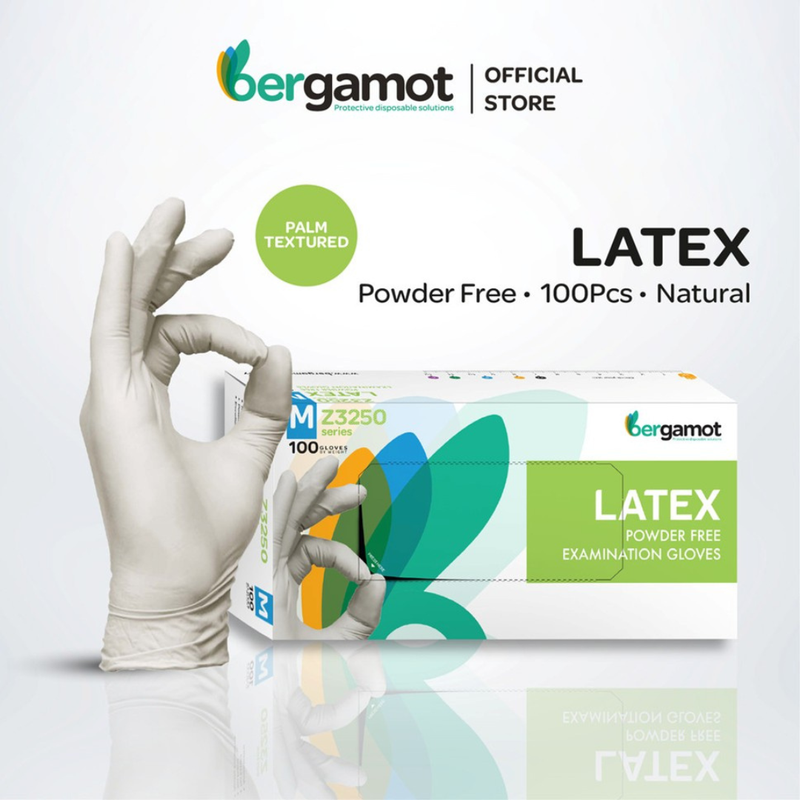 Latex Powder Free Examination Gloves 100's Z3250 | Bergamot