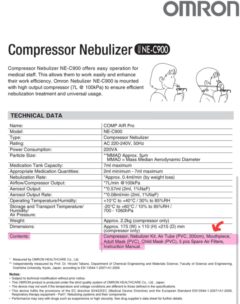 Compressor Nebulizer NE-C900 | OMRON