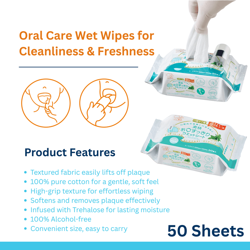 Refreshing Oral Cleaning Wet Wipes 50s