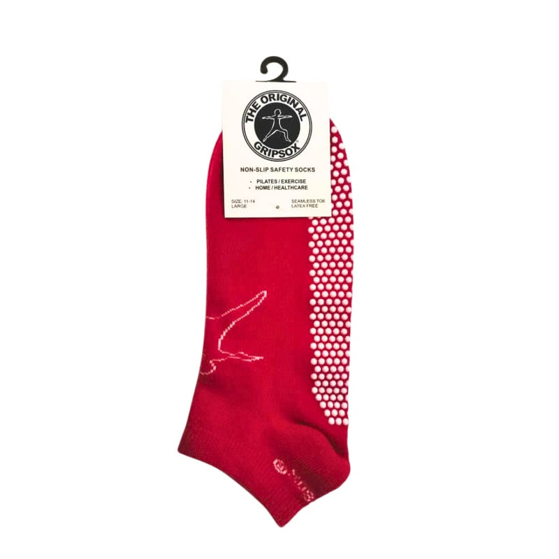 Anti Slip Safety Anklet Socks Short Red | Gripsox