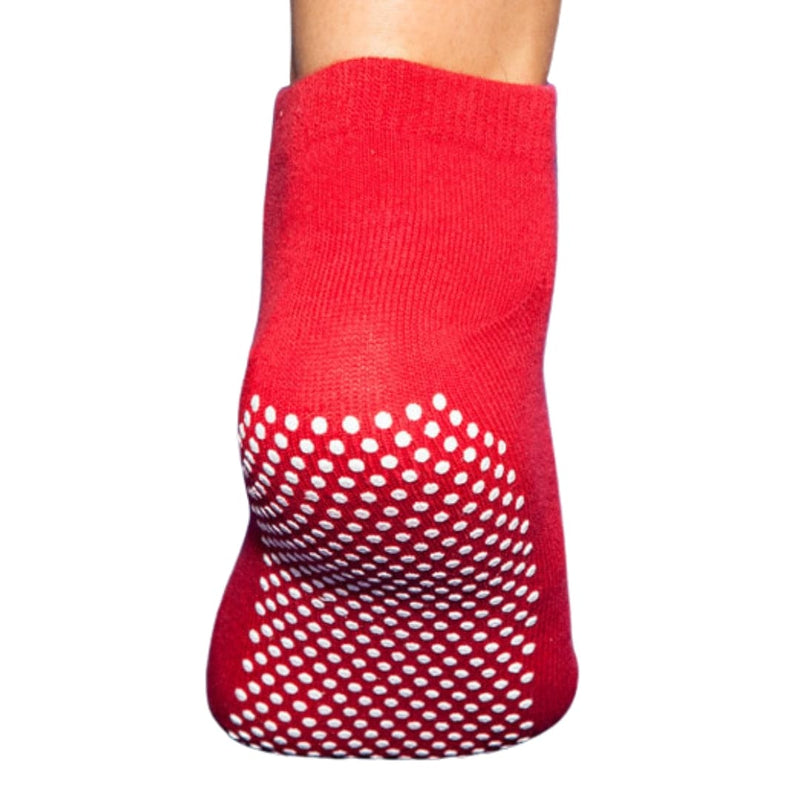 Anti Slip Safety Anklet Socks Short Red | Gripsox