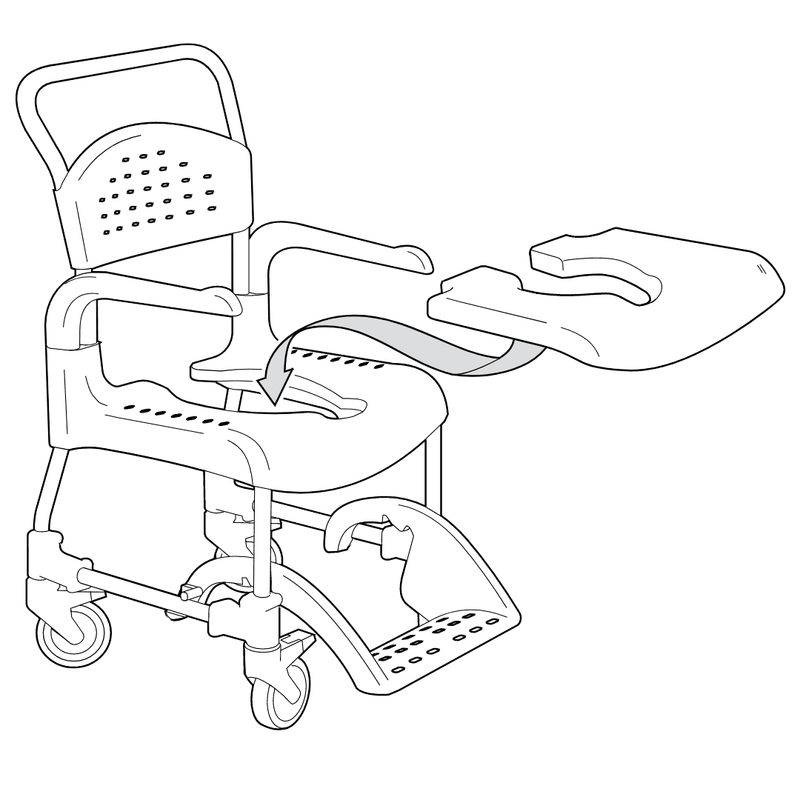 柔软舒适座垫，靠背开口，高度 2 厘米 | Etac Clean