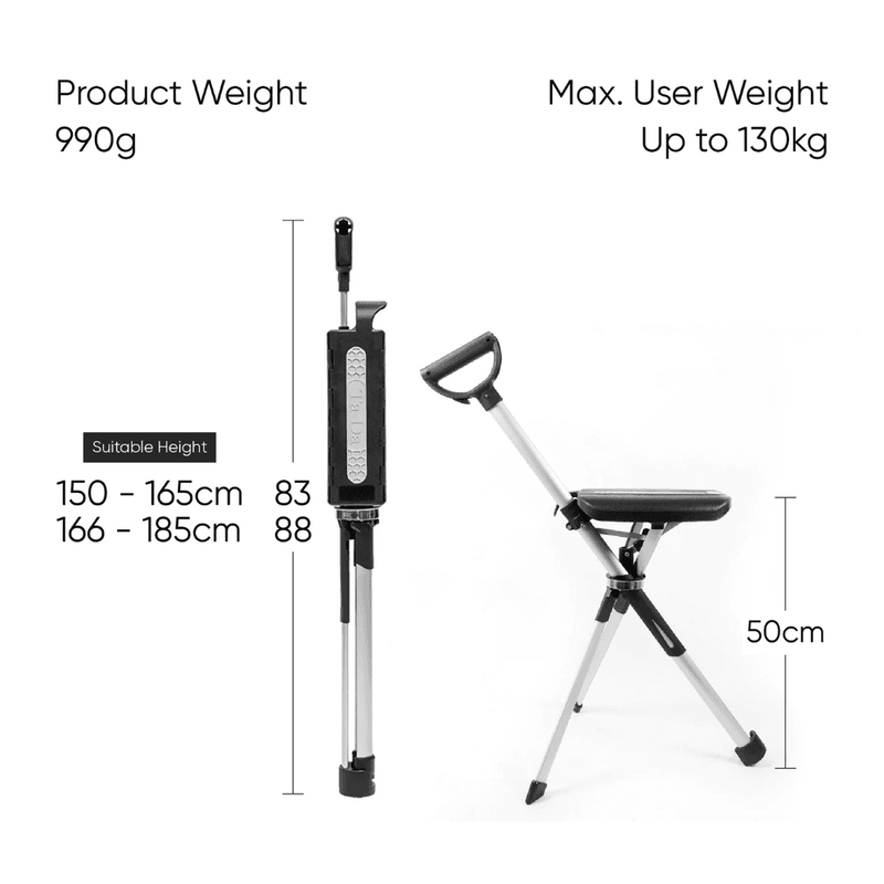 Kerusi Ta-Da Siri 2 Tripod Tempat Duduk Tongkat (82cm/87cm)