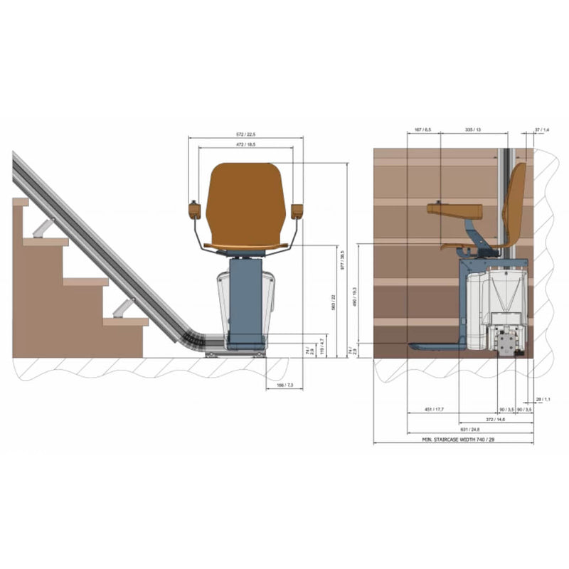 带曲线的楼梯升降机 | UP 楼梯升降机
