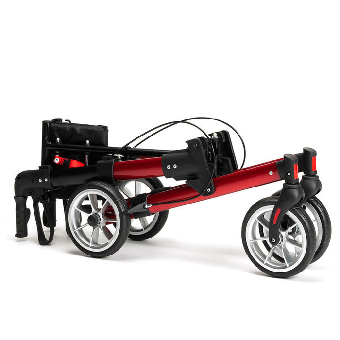 Lightweight, Foldable 4-Wheel Aluminium Rollator with Parking Brake | Vermeiren Quava Grey