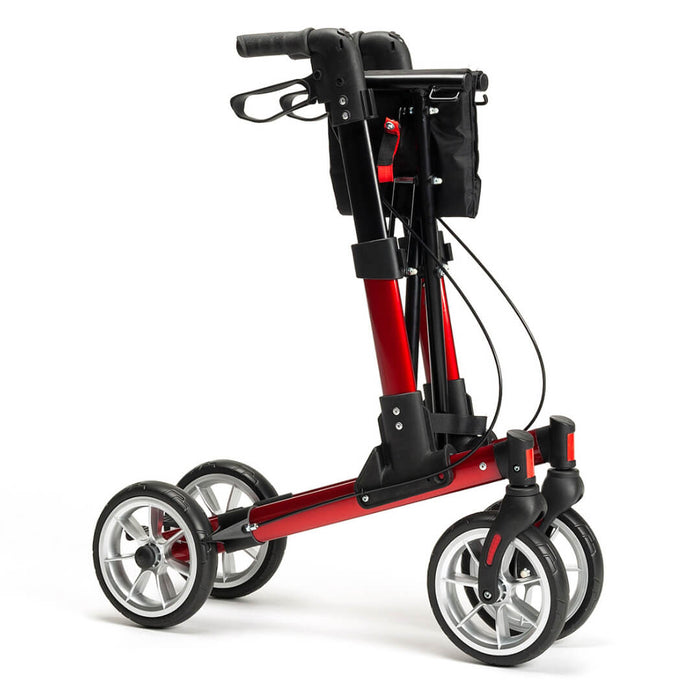 Lightweight, Foldable 4-Wheel Aluminium Rollator with Parking Brake | Vermeiren Quava Grey