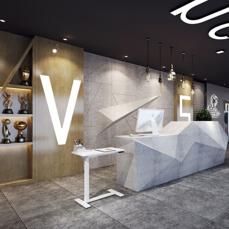 移动电动高度可调床头柜，白色 |爱长者