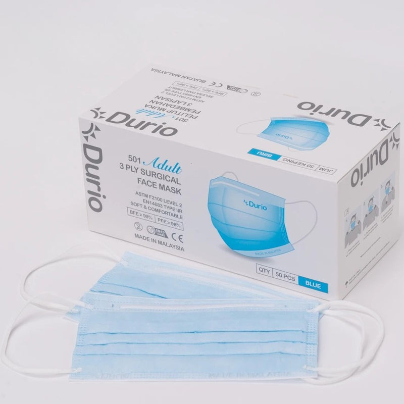Topeng Muka Pembedahan 3 Lapis Dewasa Durio 501 (50 Keping)