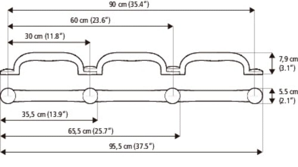 Grab Bar 30cm - Adhesive Mount | Etac Flex