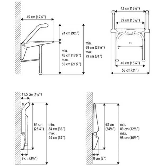 Wall Mounted Shower Seat | Etac Relax