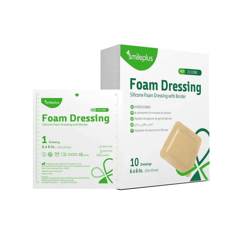 Silicone Foam Dressing with Border (12.5cm*12.5cm) | Smileplus