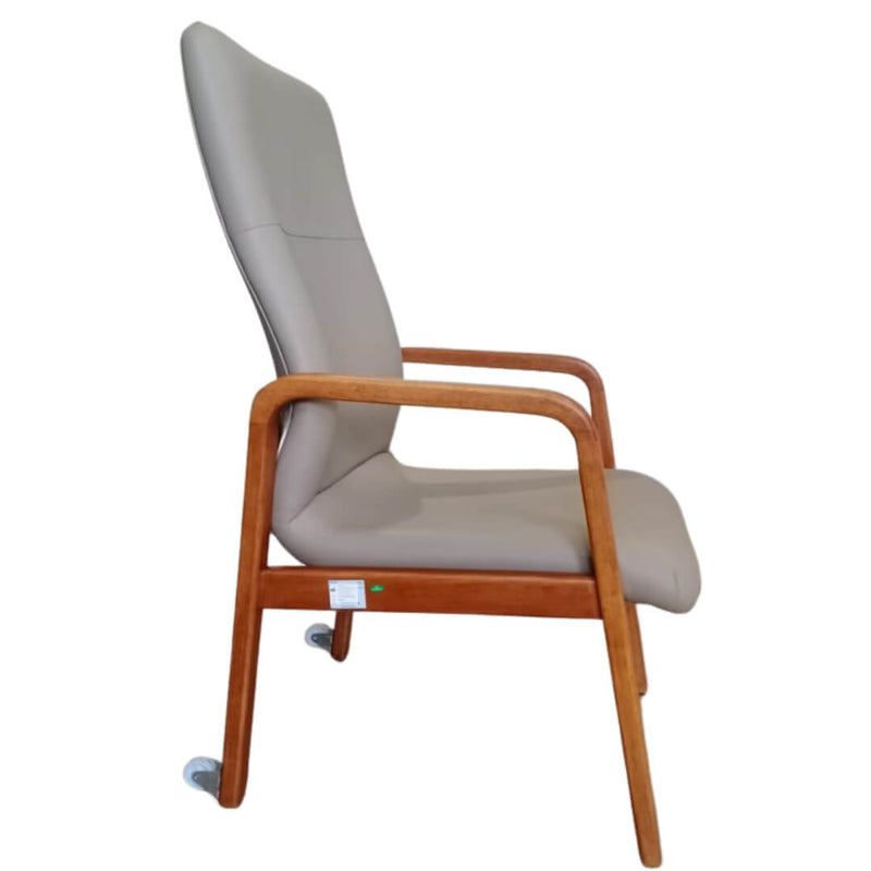 High Back Chair with rear castor Light brown | AIM Healthcare