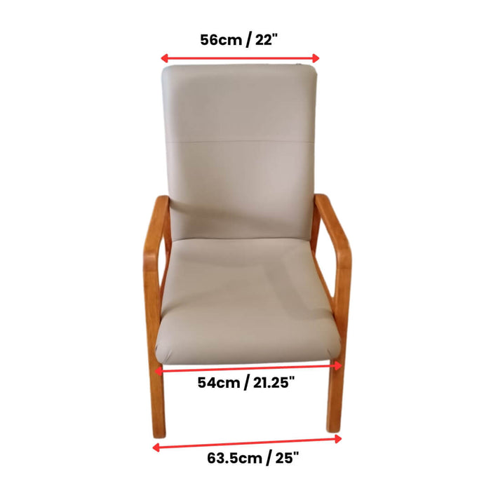 High Back Chair with rear castor Light brown | AIM Healthcare