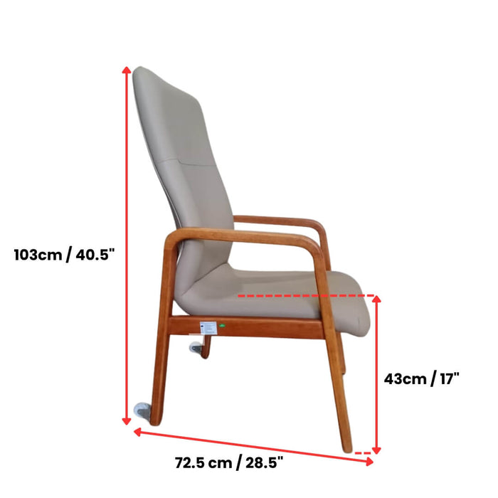 High Back Chair with rear castor Light brown | AIM Healthcare