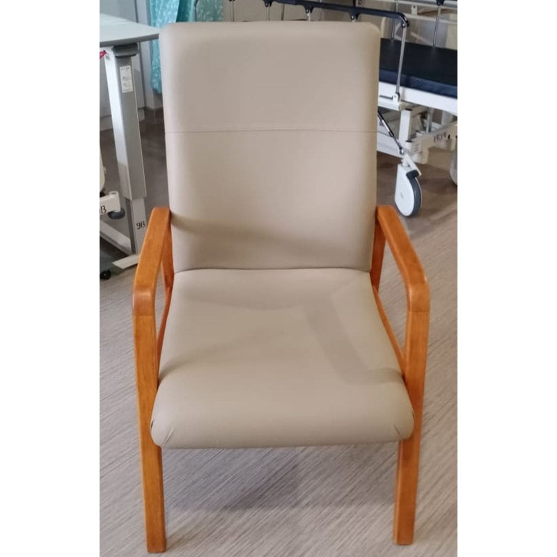 High Back Chair with rear castor Light brown | AIM Healthcare