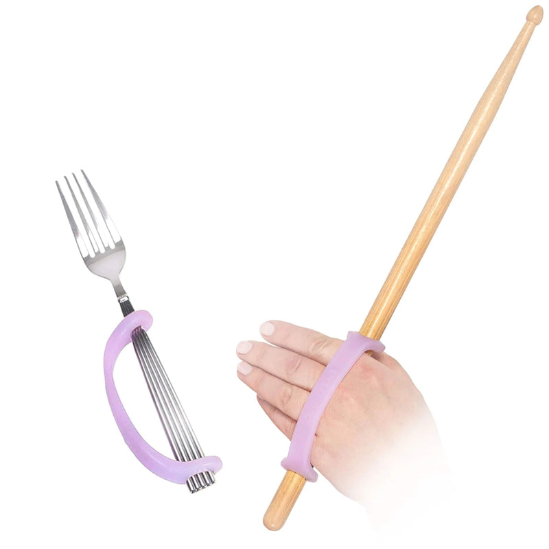 EazyHold Lavender Two Pack 5 1/4" - Universal Cuff, Silicone Adaptive Grip Aid