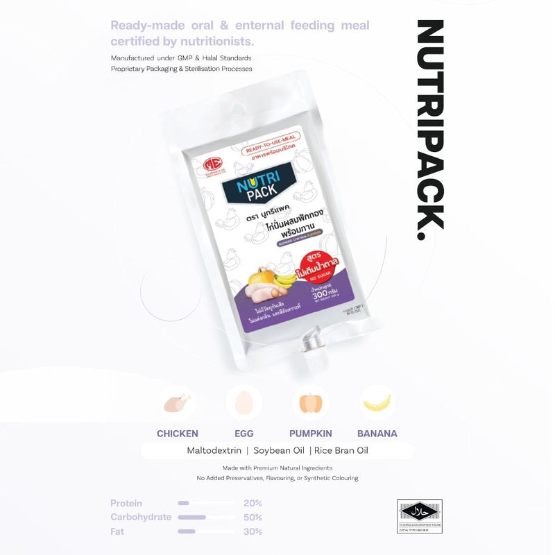 NutriPack Blended Chicken with Pumpkin – Ready-to-Eat Oral & Enteral Feeding Meal (300g)