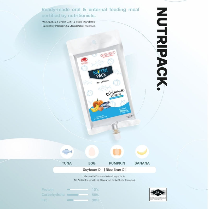 NutriPack Blended Tuna with Pumpkin – Ready-to-Eat Oral & Enteral Feeding Meal (300g)