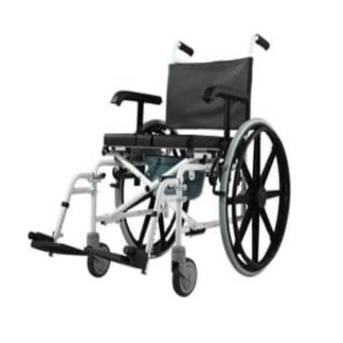 ALUMINUM MANUAL COMMODE WHEELCHAIR WITH QUICK RELEASE REAR  WHEELS – 18”