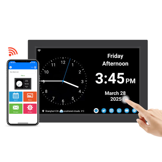Jam Hari Kalendar Digital 8" - Jam Demensia Orientasi