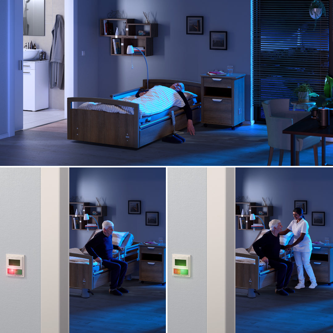 SafeSense® - autonomous, safe bed exit with individual call notification. (Optional)