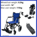 Lohas Wheelchair Blue Air Compact Lightweight Travel  w/ Bag 8.5kg (16") - Asian Integrated Medical Sdn Bhd (ielder.asia)