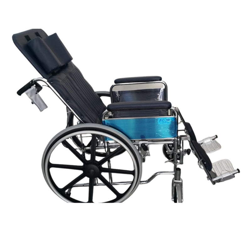 Fair Chrome Steel Reclining Wheelchair (Detachable Armrests, Elevating Footrests) 25kg